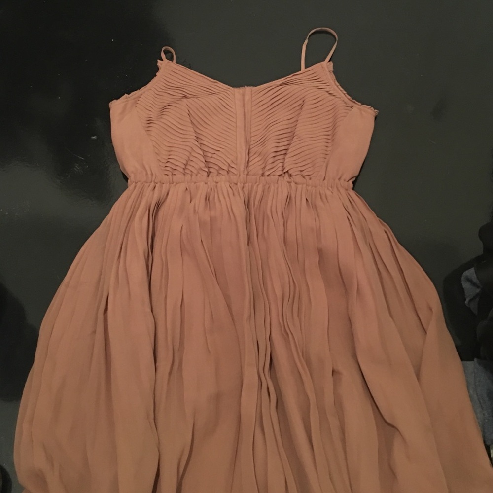 Madewell Dusty Rose Pleated Spaghetti-Strap Midi Dress
